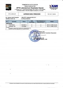 hasil uji air minum hasil penyaringan nazava bogor