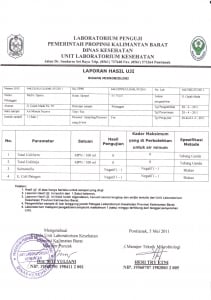 west kalimantan water filter test report