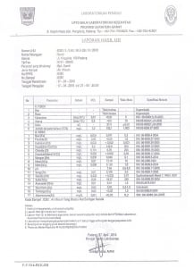 water filter test report from west sumatra