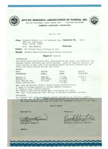 hasil uji air minum hasil penyaringan nazava usa