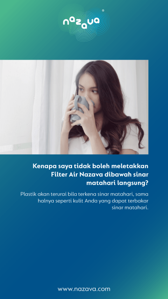 Jangan letakkan filter dibawah sinar matahari langsung