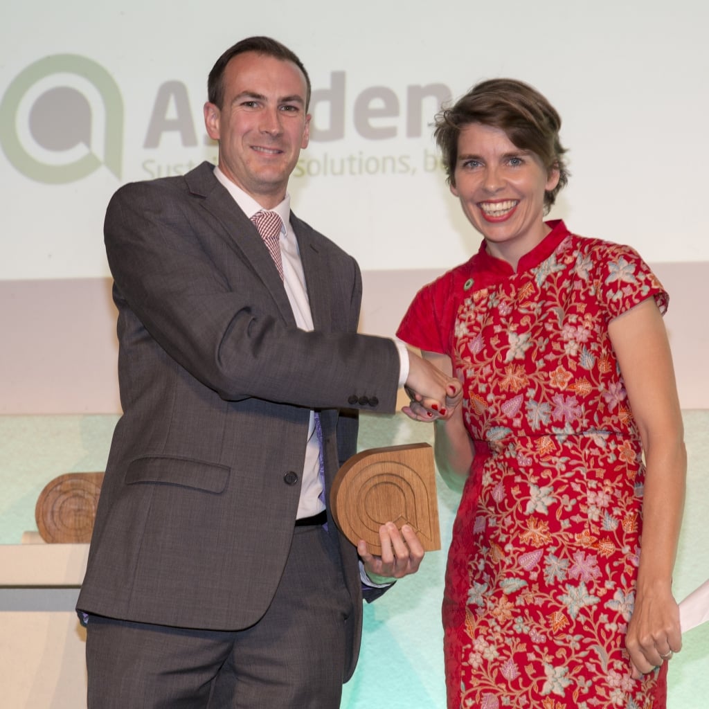 Lieselotte Heederik receives ashden award for Nazava Water Filters - 2016 Ashden Awards Ceremony