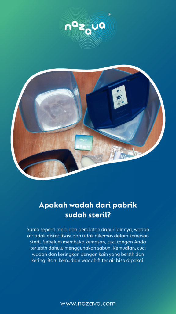 wadah riam dari pabrik belum steril