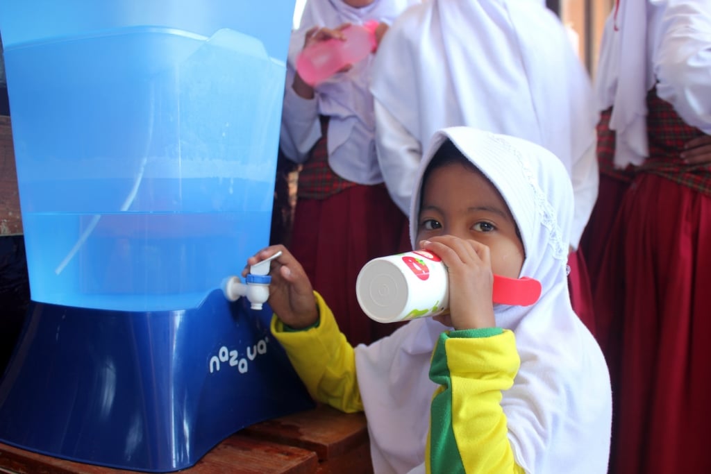 nazava water filter at a school in Bandung Indonesia