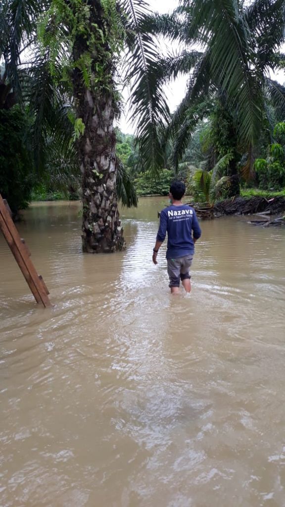 Situasi Lokasi Sumur saat banjir filter air komunal nazava bengkulu